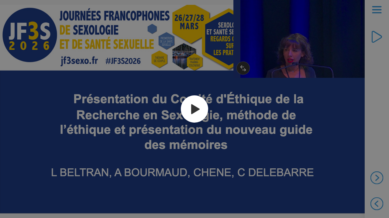 Première diapositive de Présentation du Comité d'Éthique de la Recherche en Sexologie, méthode de l'éthique et présentation du nouveau guide des mémoires