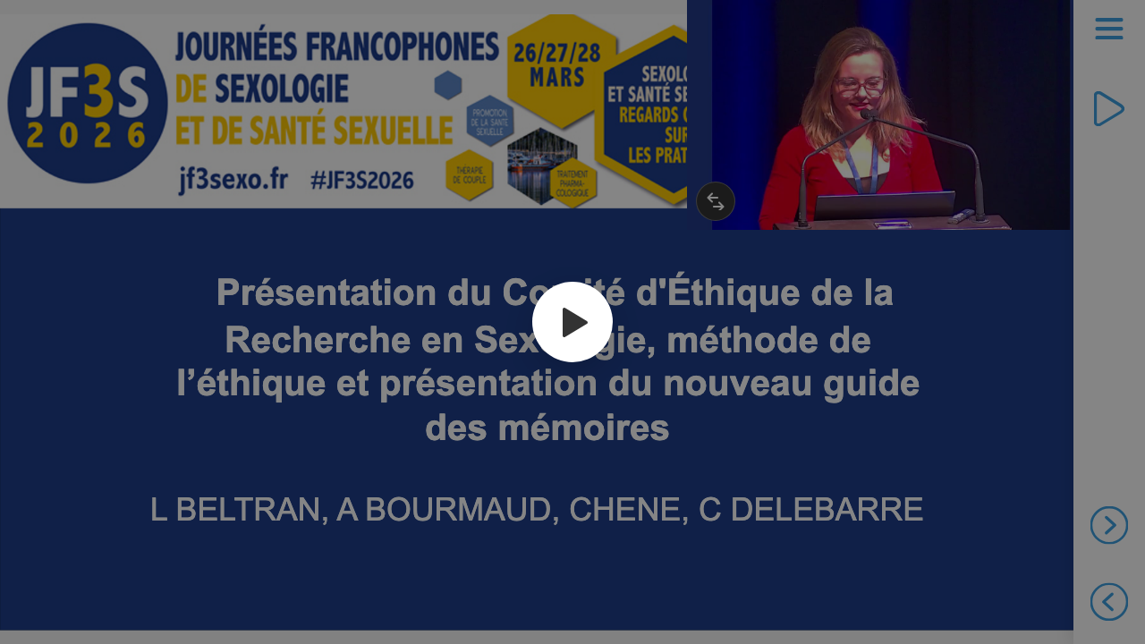 Première diapositive de Présentation du Comité d'Éthique de la Recherche en Sexologie, méthode de l'éthique et présentation du nouveau guide des mémoires