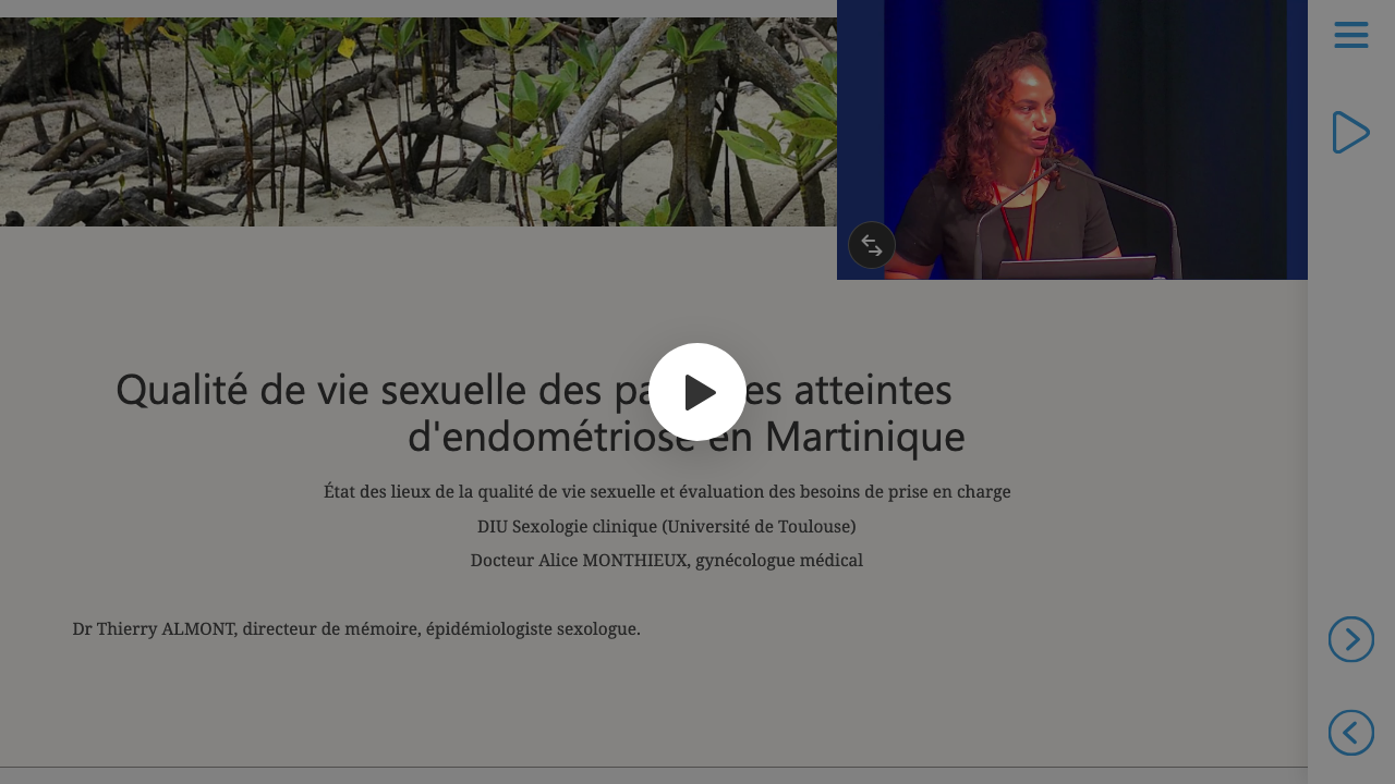 Première diapositive de Qualité de vie sexuelle des patientes atteintes d'endométriose en Martinique : État des lieux de la qualité de vie sexuelle et évaluation des besoins de prise en charge