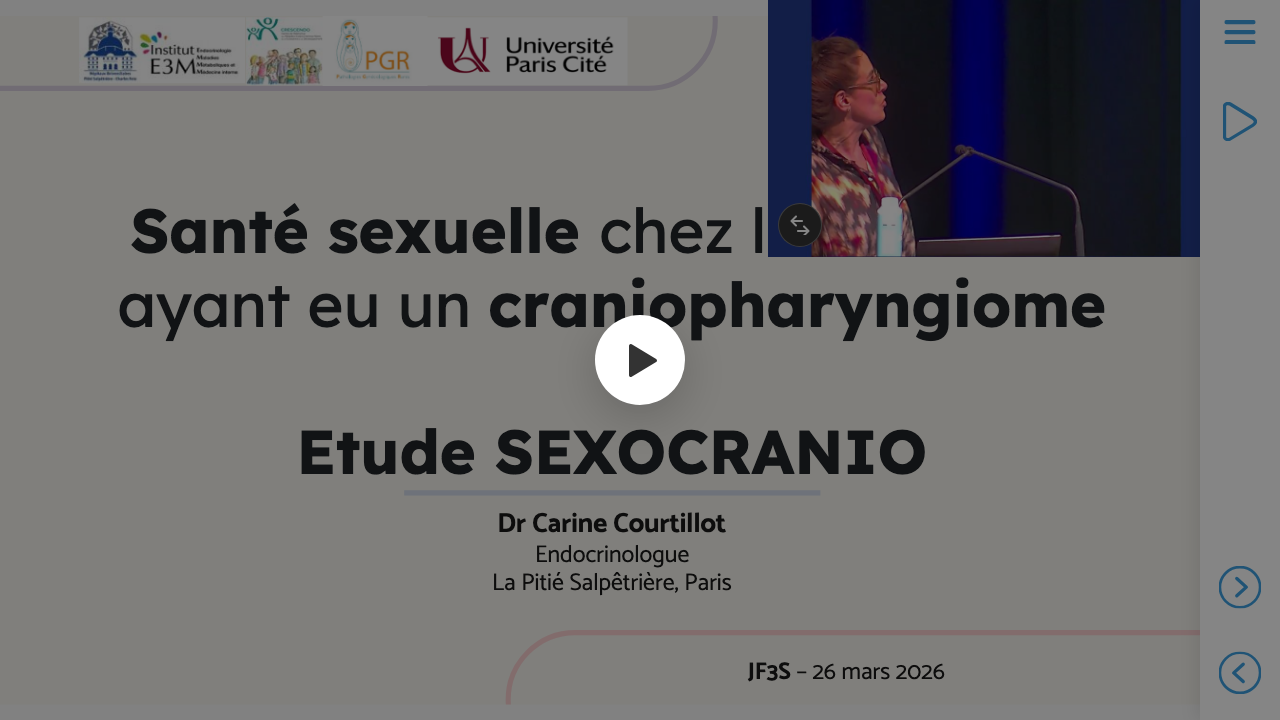 Première diapositive de Sante sexuelle des femmes ayant eu un craniopharyngiome: Étude Sexocranio.